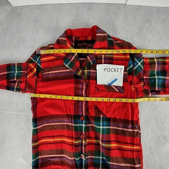 Victoria’s Secret Women's Cotton Red Plaid 2 Pc Pajama Set Size X-Small - Picture 7 of 16